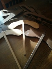 antiche crucce in legno appendiabiti fatte a mano primi del novecento collezione