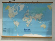 Cartina plastificata geografica il mondo Vintage  H 90 x 140 cm