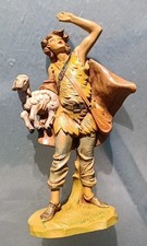 FONTANINI E. Simonetti Statuina Pastore Presepe Alta 20 cm In Resina Del 1983 