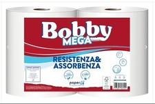 2 Rotoli rotoloni bobine carta in pura cellulosa asciugamani asciugatutto 2 veli