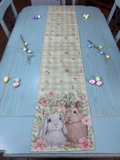Table runner with rabbits - with,