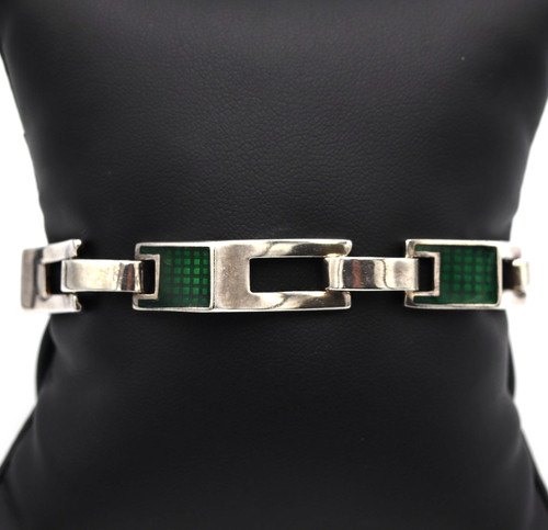 Bracciale con smalto verde - , in