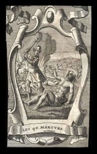 santino incisione 1700 SS.40 MARTIRI DI SEBASTE
