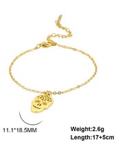 Braccialetto bracciale donna funky in acciaio inossidabile teschio maschera