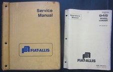 FIAT-ALLIS 945 pala gommata service+operator manual uso manutenzione officina