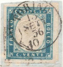 ANTICHI STATI ITALIANI - REGNO DI SARDEGNA: 4° Emissione (1855-63), #15f.