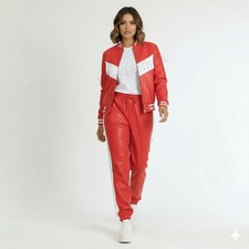 Tuta da donna in pelle di