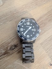 NUOVO BRACCIALE FOSSIL CERAMICA NERA,DATA,10 ATM,OROLOGIO UOMO OVERSIZE CE5010