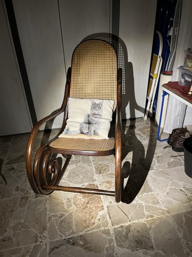 Sedia dondolo legno - a,