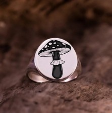 Anello Grosso Fungo Argento