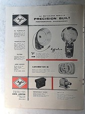 1957 Advert AGFA PHOTOGRAPHIC ACCESSORIES KM AGFALUX LUCIMETER RONDINAX TANKS 