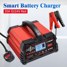 Caricabatteria intelligente 25A 12V/24V con riparazione impulsi auto camion piombo-acido 12V LiFePO4