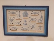 Quadro marinaro  con Nodi intrecciati artigianale punto croce handcraft 