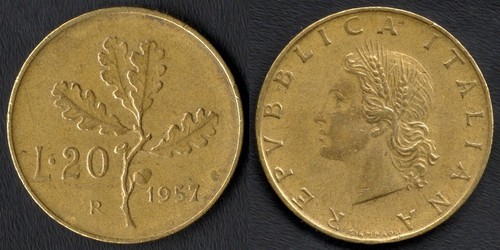 Italia lire 1957 gambo - italia, lire,