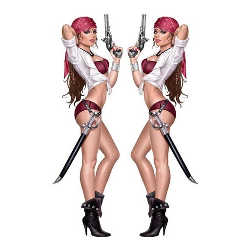 Set adesivi pin girl - set,