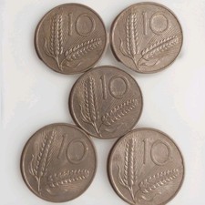 Lotto di 5 monete italiane 10