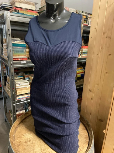 Abito tubino stretch blu