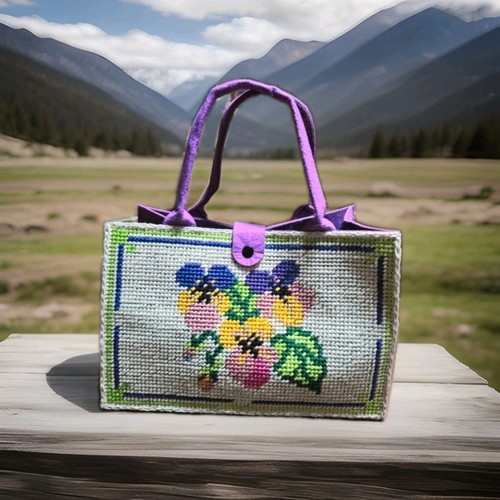 Borsa viola feltro - in,