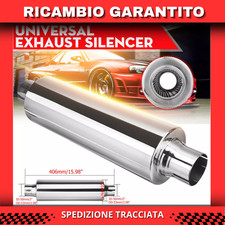 SILENZIATORE UNIVERSALE AUTO 50mm Terminale Di Scarico Sportivo Tuning Racing