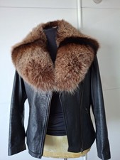 Sciarpa collo pelliccia di volpe vera argento marrone scialle avvolgente per cappotto sciarpa