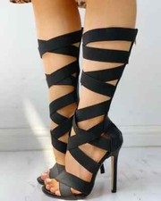 Sandali stiletto beige nero