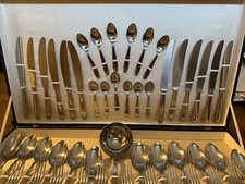 SERVIZIO POSATE ACCIAIO INOX 49Pz  per 12 persone VETTA - anno 1959 - PERFETTO