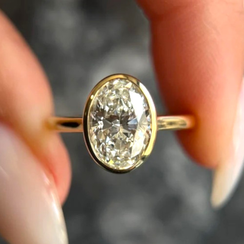 Anello solitario - , di