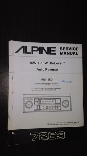 Alpine 7263 manuale - 7263, di