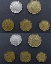 Lotto 5 Monete Francia - 10, 20, 50, 100 Franchi - Anni 1950-1957