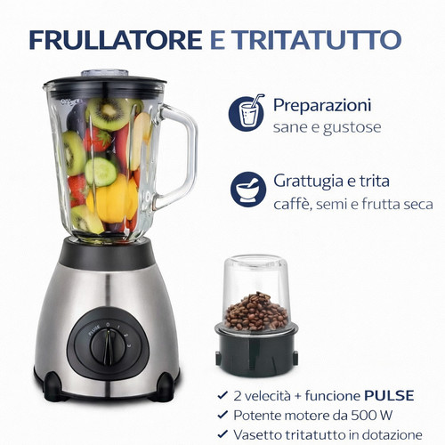 Frullatore 1000w vetro - frullatore, in