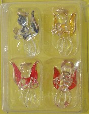 Bomboniera angelo set 4 angioletti in vetro altezza cm 3,5 colorati assortiti