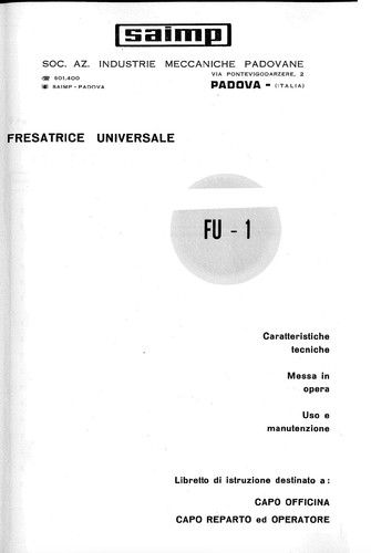 Saimp fresatrice manuale - fu-1,