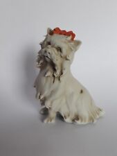 Ceramica Antica Capodimonte  Triade Statuina Bisquit Vintage Cane 