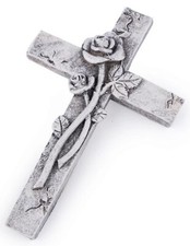 Croce con rosa e tralcio