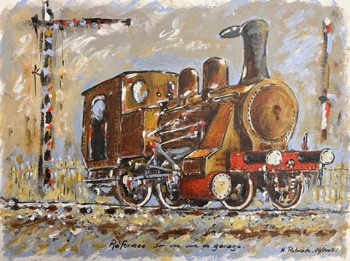 Locomotiva treno gouache - treno,