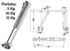 PISTONE A GAS BRACCIO ANTE