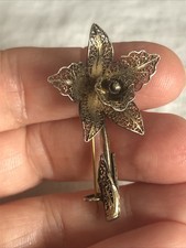 Spilla Vintage Filigrana Argento Oro 