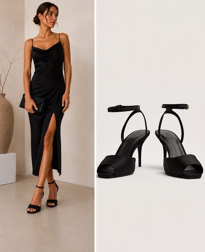 Scarpe donna nere - m&s, raso