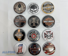 set di 12 SPILLE PINS 32mm HARLEY DAVIDSON 🏍️ da COLLEZIONE ☠️