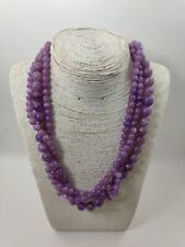 Collana 3 fili di Perle in Resina colore Lilla Moda Trend Donna Elegante 