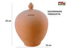 SALVADANAIO PORTAMONETE IN TERRACOTTA CM 20 ARTIGIANALE SENZA TAPPO DA ROMPERE