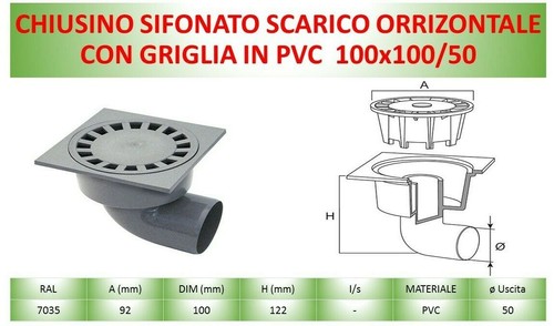 Chiusino sifonato scarico - chiusino,