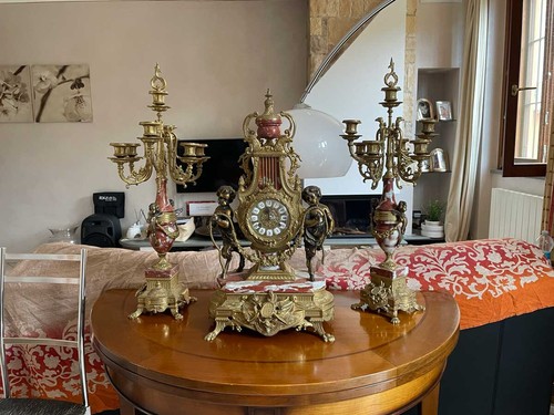 Trittico candelabri orologio - candelabri,