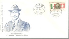 ITALIA BUSTA PRIMO GIORNO 1962 BALZAN  ANNULLO SPECIALE MILAN O FDC 