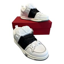 Valentino Garavani scarpe da ginnastica sneakers basse aperte skate bianco pelle UK 10 EU44