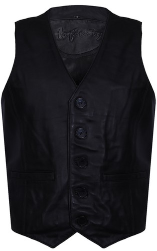 Gilet pelle nera morbido - pelle, da