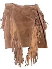 90s Leather and Fringe Skirt