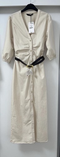 Abito midi zara ecru morbido - midi,