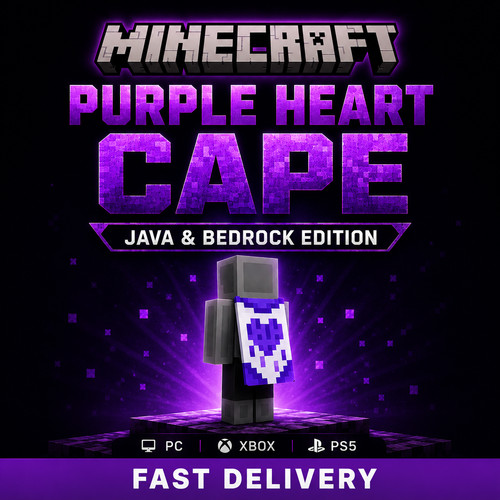 Minecraft purple heart cape - minecraft,