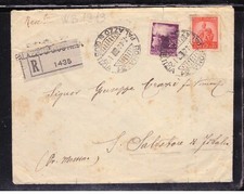 Busta Raccomandata 30 Lire Democratica Timbro Roma 31 Palazzo Giustizia WB1213